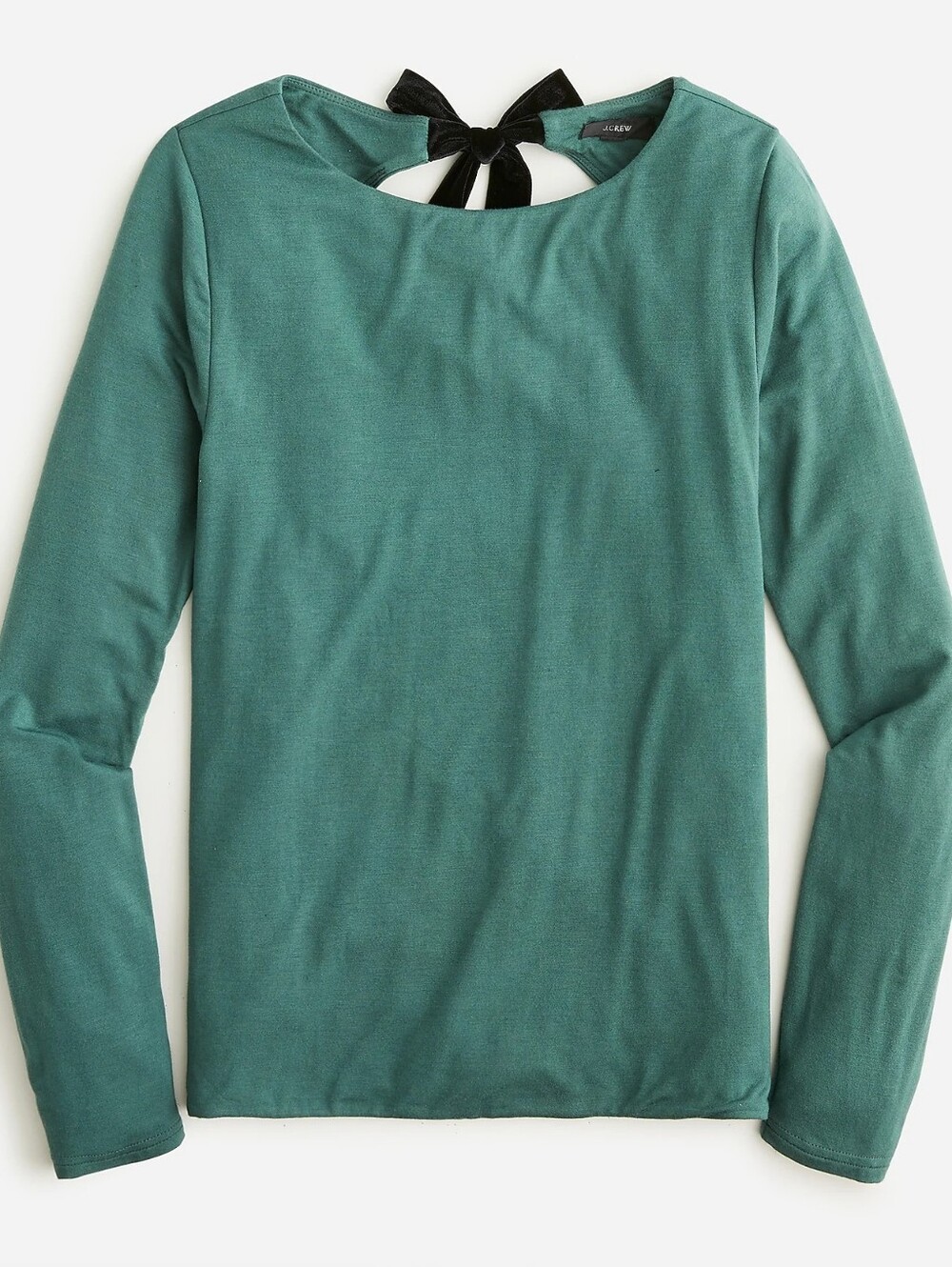 J. Crew Formknit Open back Velvet Bow Shirt - Picture 3 of 15